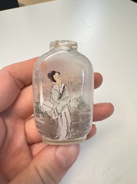 Six Chinese famille rose, enamelled copper and inside-painted glass snuff bottles, various signatures, Qianlong mark, 19/20th C.