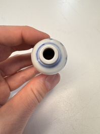 A Chinese blue and white 'Fisherman' snuff bottle, 19th C.