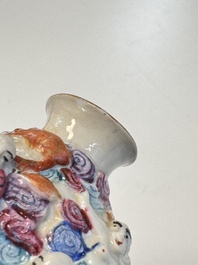 Two Chinese famille rose '18 Luohan' snuff bottles, Qianlong and Daoguang marks, 19th C.