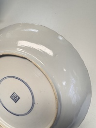A pair of Chinese famille verte 'Antiquities' dishes, Kangxi