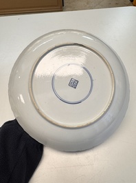 A pair of Chinese famille verte 'Antiquities' dishes, Kangxi