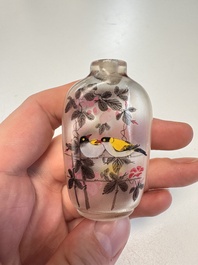 Six Chinese famille rose, enamelled copper and inside-painted glass snuff bottles, various signatures, Qianlong mark, 19/20th C.
