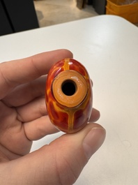 A Chinese 'Realgar' glass snuff bottle, 19th C.