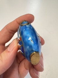 Six Chinese famille rose, enamelled copper and inside-painted glass snuff bottles, various signatures, Qianlong mark, 19/20th C.