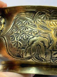 A Chinese bronze 'Journey to the West' censer, Xuande mark, 19th C.