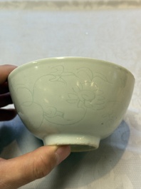 Six Chinese 'Hatcher Cargo' bowls and two blue and white shipwreck bowls, Transitional period