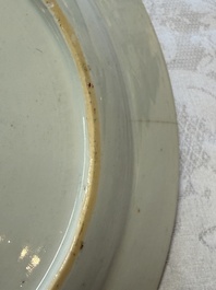 Three Chinese famille rose plates with floral design, Yongzheng