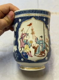 A Chinese Canton famille rose 'Mandarin Subject' tankard, Qianlong