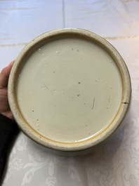 A Chinese celadon-glazed 'Flower Scroll' jar, Qianlong