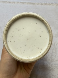 A Chinese blue and white vase with floral design, Kangxi