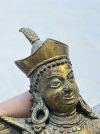 A pair of gilt-copper figures of Garuda, possibly Nepal, 17/18th C.