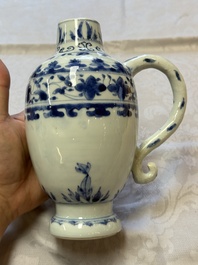 A Chinese blue and white 'Floral' jug, Transitional period