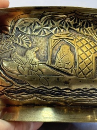 A Chinese bronze 'Journey to the West' censer, Xuande mark, 19th C.