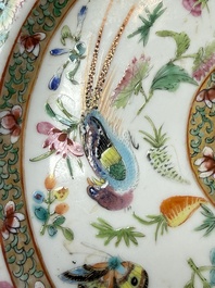 Three Chinese Canton famille rose plates for the Islamic market, 19th C.