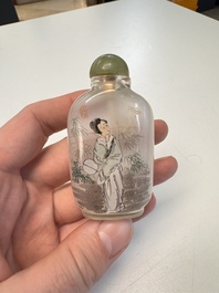 Six Chinese famille rose, enamelled copper and inside-painted glass snuff bottles, various signatures, Qianlong mark, 19/20th C.