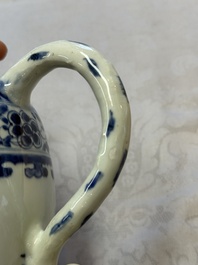 A Chinese blue and white 'Floral' jug, Transitional period