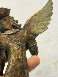 A pair of gilt-copper figures of Garuda, possibly Nepal, 17/18th C.