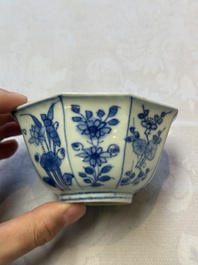 Six Chinese 'Hatcher Cargo' bowls and two blue and white shipwreck bowls, Transitional period