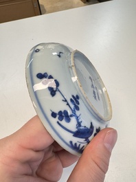 Five Chinese blue and white 'Phoenix' saucers, Wanli mark and of the period