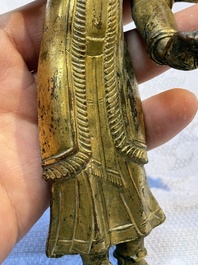 A pair of gilt-copper figures of Garuda, possibly Nepal, 17/18th C.