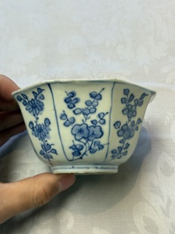 Six Chinese 'Hatcher Cargo' bowls and two blue and white shipwreck bowls, Transitional period