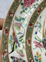 Three Chinese Canton famille rose plates for the Islamic market, 19th C.