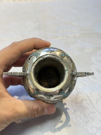 A Japanese enamelled reticulated silver 'koro' censer, Meiji, 19th C.