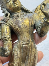A pair of gilt-copper figures of Garuda, possibly Nepal, 17/18th C.