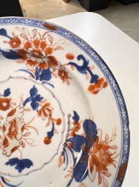 Eight Chinese blue and white, famille verte and Imari-style plates, Kangxi