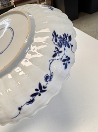 A pair of Chinese famille verte 'Sea Creatures' lobed plates, Kangxi