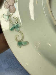 Five Chinese famille rose 'Phoenix and Peony' cups and three saucers for the Peranakan market, Qianlong, Guangxu and Zhou Shunxing 周順興 marks, Republic