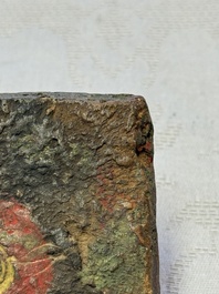 A gilt polychrome stucco votive plaque, Tsha Tsha, Tibet, 18/19th C.