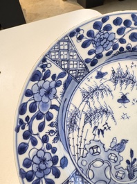 Eight Chinese blue and white, famille verte and Imari-style plates, Kangxi