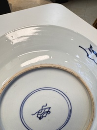 Eight Chinese blue and white, famille verte and Imari-style plates, Kangxi