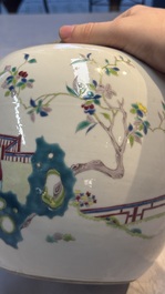 A Chinese famille rose 'Playing Boys' jar and cover, Kangxi mark, 19th C.