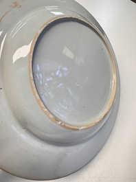 Eight Chinese blue and white, famille verte and Imari-style plates, Kangxi