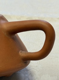 A Chinese Yixing stoneware inscribed teapot, Shao Youlan 卲友蘭 mark, Republic