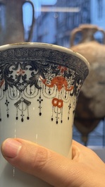 A Chinese famille rose bottle vase and a dish, Qianlong marks, Republic