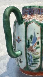Eight Chinese famille rose and verte wares, 19/20th C.