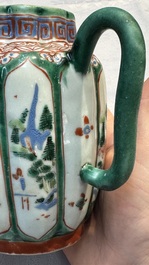 Eight Chinese famille rose and verte wares, 19/20th C.