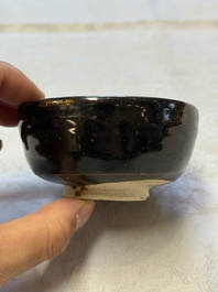Two Chinese Jian tea bowls and two Dongzhangyao black-glazed tea bowls, Song