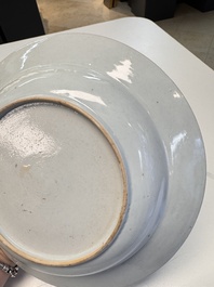 A pair of Chinese armorial soup plates with the arms of Saunders for the English market, Qianlong, ca. 1745