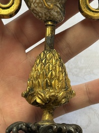 A Chinese parcel-gilt cloisonn&eacute; and bronze 'Conch Shell' Buddhist emblem, 18/19th C.