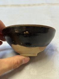 Two Chinese Jian tea bowls and two Dongzhangyao black-glazed tea bowls, Song
