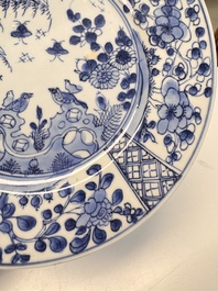 Eight Chinese blue and white, famille verte and Imari-style plates, Kangxi