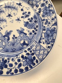 Eight Chinese blue and white, famille verte and Imari-style plates, Kangxi
