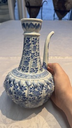 A Chinese blue and white 'Floral' kendi, Kangxi