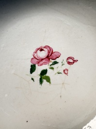 A rare Chinese famille rose 'Satyr Watching a Sleeping Venus' punch bowl, Qianlong