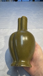A Chinese conjoined teadust&ndash;glazed bottle vase, Republic