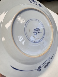 Eight Chinese blue and white, famille verte and Imari-style plates, Kangxi
